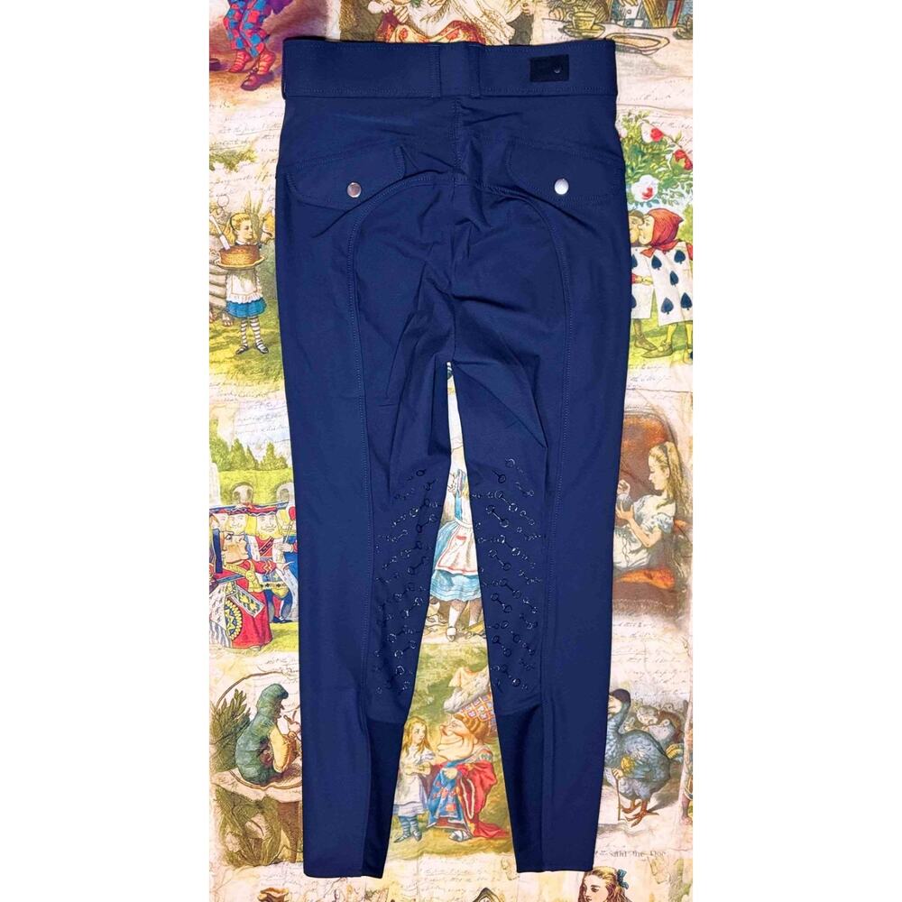 Horze Andrea High Waist Knee Patch Riding Tights Breeches US 24 EU 36 NWT Blue - Picture 5 of 15